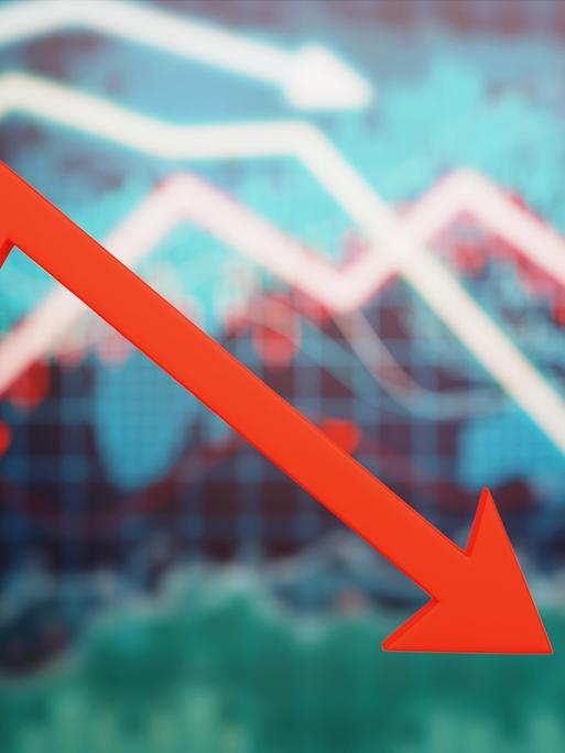 Pfeile stellen die schwächelnde Konjunktur dar